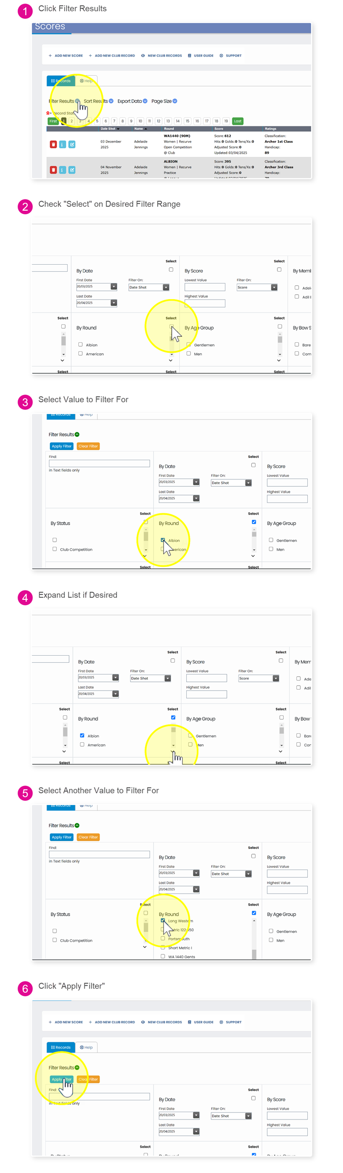 filtering tables process